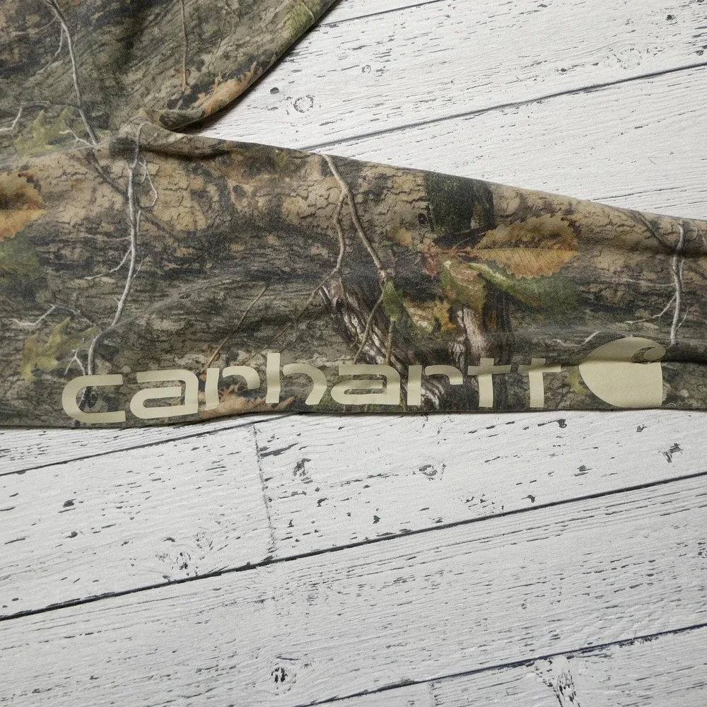 Carhartt Pants Kids Youth 10-12 Green Camo Fleece Sweatpants Mossy Oak‎ Hunting